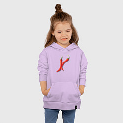 Толстовка детская хлопковая Два чили перчика, цвет: лаванда — фото 2
