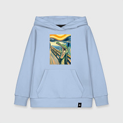 Детская толстовка-худи Крокодил кричит на картине Эдварда Мунка - мем иск