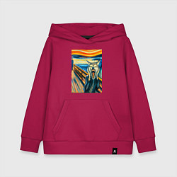 Детская толстовка-худи Волк кричит на картине Эдварда Мунка - мем искусст