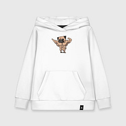 Детская толстовка-худи Мопс качок