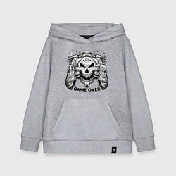 Детская толстовка-худи Череп джойстик game over