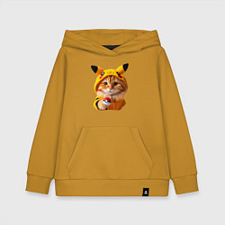 Детская толстовка-худи Рыжий котёнок покемон - нейроарт
