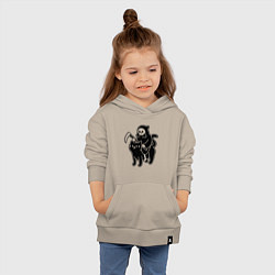 Толстовка детская хлопковая Жнец и его кот, цвет: миндальный — фото 2