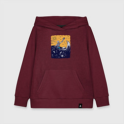 Детская толстовка-худи Скелетик в море