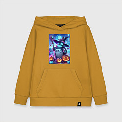 Детская толстовка-худи Тоторо с метлой - хэллоуин