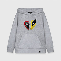 Толстовка детская хлопковая Дэдпул и Росомаха - лого, цвет: меланж