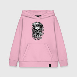 Толстовка детская хлопковая Octopus skull, цвет: светло-розовый