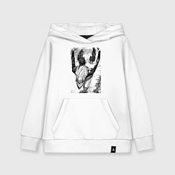 Толстовка детская хлопковая Дандадан: Кэн Такакура, цвет: белый