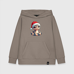 Детская толстовка-худи Новогодняя полосатая змейка