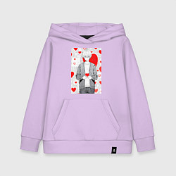 Детская толстовка-худи Манга мальчик с сердечками