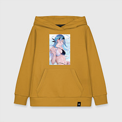 Толстовка детская хлопковая Геншин Эола Лоуренс, цвет: горчичный