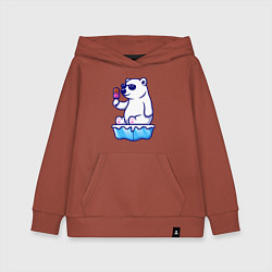 Детская толстовка-худи Мишка с мороженым