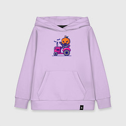 Детская толстовка-худи Тыква на тракторе