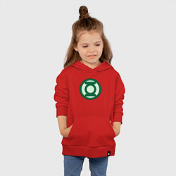 Толстовка детская хлопковая Green lantern logo, цвет: красный — фото 2