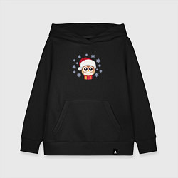 Детская толстовка-худи Совенок и снежинки