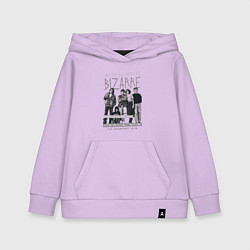 Детская толстовка-худи Клуб Завтрак с цитатой черно-белый