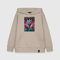 Детская толстовка-худи Rick and Morty - neon glow fantasy