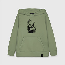 Детская толстовка-худи Цапля на болоте