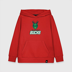 Толстовка детская хлопковая Milwaukee Bucks NBA, цвет: красный