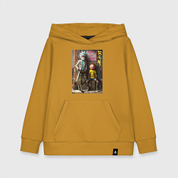 Детская толстовка-худи Бородатый Рик и Морти - панк жив