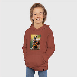 Толстовка детская хлопковая Bat squirrel - oreshnik meme, цвет: кирпичный — фото 2