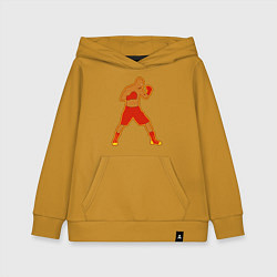 Детская толстовка-худи Боксер хохлома