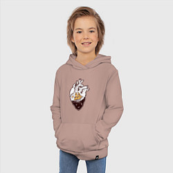 Толстовка детская хлопковая Сердце корабля, цвет: пыльно-розовый — фото 2