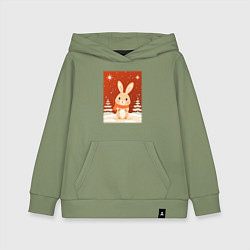 Детская толстовка-худи Снежный милый кролик