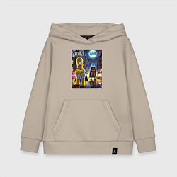 Детская толстовка-худи Homer Simpson vs Batman - ai art joke