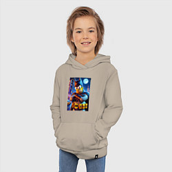 Толстовка детская хлопковая Batsimpson - ai art collaboration, цвет: миндальный — фото 2