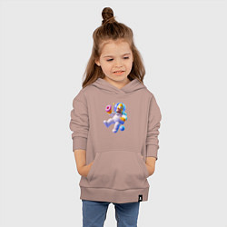 Толстовка детская хлопковая Гомер Симпсон в открытом космосе, цвет: пыльно-розовый — фото 2