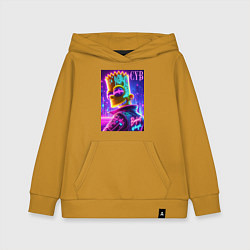 Детская толстовка-худи Cyber Bart - neon glow