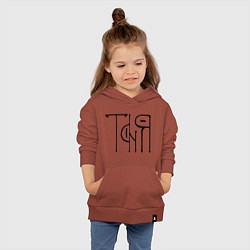 Толстовка детская хлопковая Таня вязью - чёрная надпись, цвет: кирпичный — фото 2