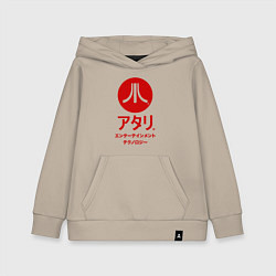 Толстовка детская хлопковая Atari japan logo, цвет: миндальный