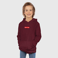Толстовка детская хлопковая Сигма бой supreme style из песни мерч - тик-ток ме, цвет: меланж-бордовый — фото 2