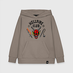 Толстовка детская хлопковая Stranger things - hellfire club, цвет: утренний латте