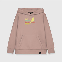 Толстовка детская хлопковая Еда сон баскетбол, цвет: пыльно-розовый