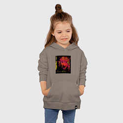 Толстовка детская хлопковая Леопард-разноцветная абстракция, цвет: утренний латте — фото 2