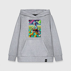 Детская толстовка-худи Рик Санчес медитирует на утиной планете - нейроарт