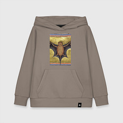 Толстовка детская хлопковая Страдающее средневековье летучая мышь мем, цвет: утренний латте