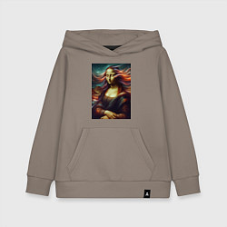 Детская толстовка-худи Мона Лиза закрыла глаза