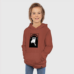 Толстовка детская хлопковая Monkey in the headphones, цвет: кирпичный — фото 2
