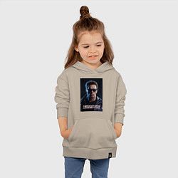 Толстовка детская хлопковая Арнольд - терминатор, цвет: миндальный — фото 2