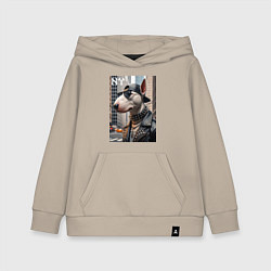 Детская толстовка-худи Чувак бультерьер житель Нью-Йорка