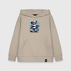 Детская толстовка-худи Панда - крутой скейтбордист