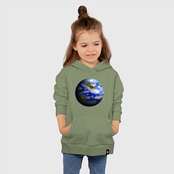 Толстовка детская хлопковая Голубая планета, цвет: авокадо — фото 2