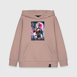 Детская толстовка-худи Cyber Barbie with gun - ai art