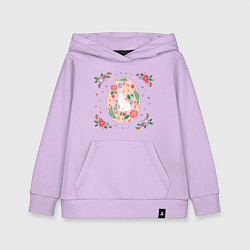 Детская толстовка-худи Пасхальное яйцо с кроликом и цветами
