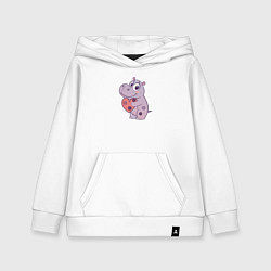 Детская толстовка-худи Бегемотик с сердцем