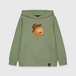 Толстовка детская хлопковая Колобок в шляпе, цвет: авокадо